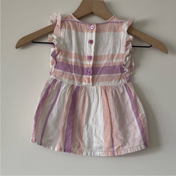 Linen blend baby dress. Size 12 Months - Picture 5 of 7